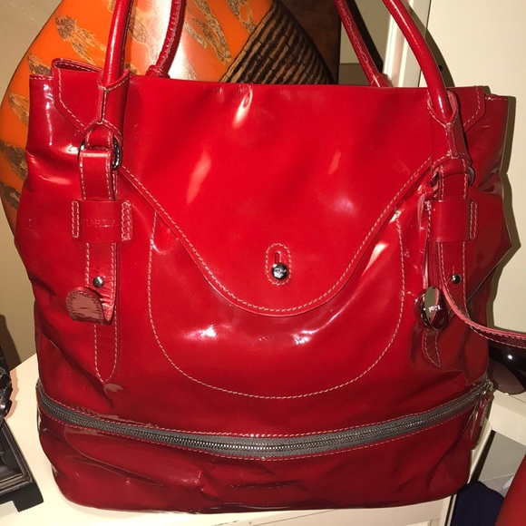 💕 Authentic FURLA REd Patent Leather- Rare 🌹💕 - Picture 3 of 13
